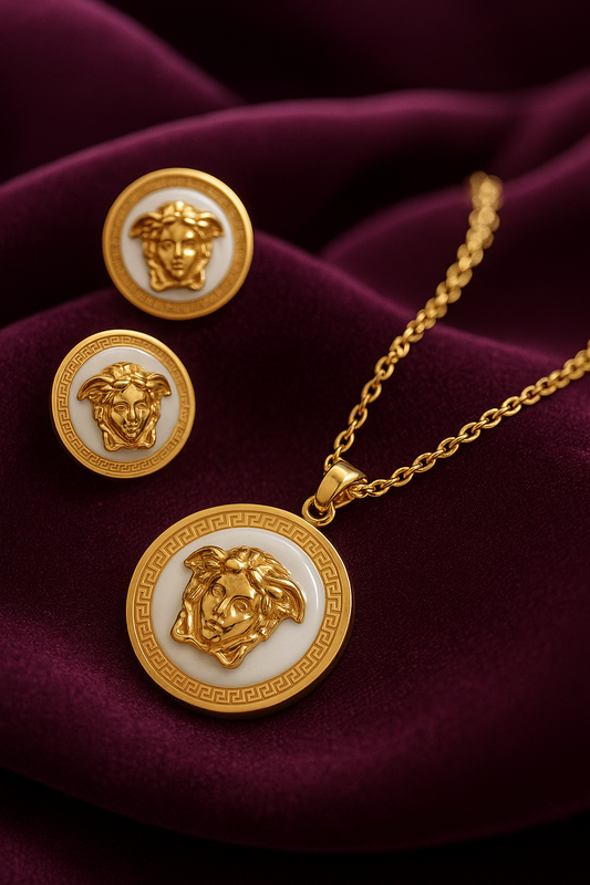 Luxury Medusa-Inspired Jewellery Set – necklace  & Earrings